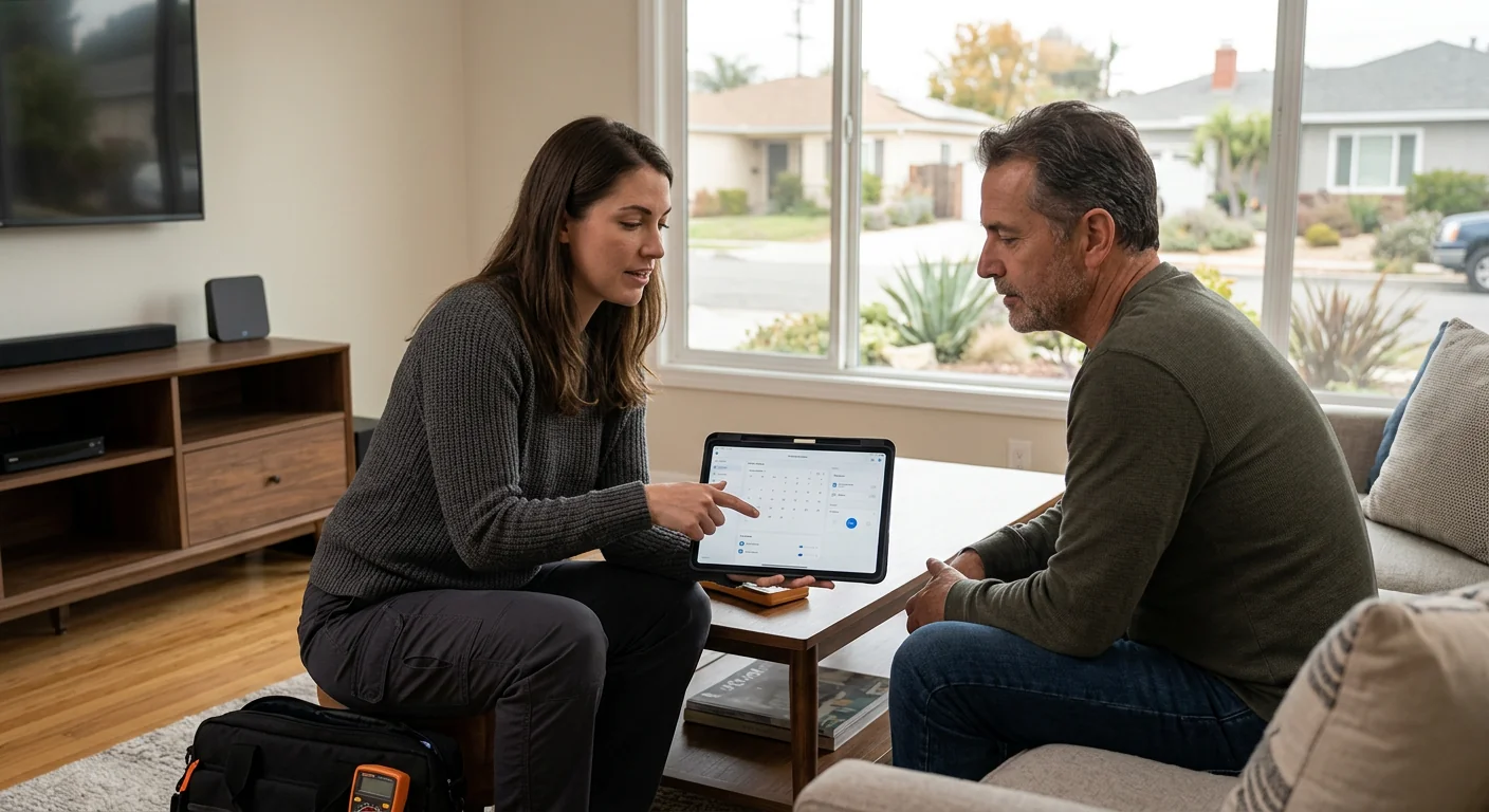 AI integration specialist reviewing connected business systems in Los Angeles office
