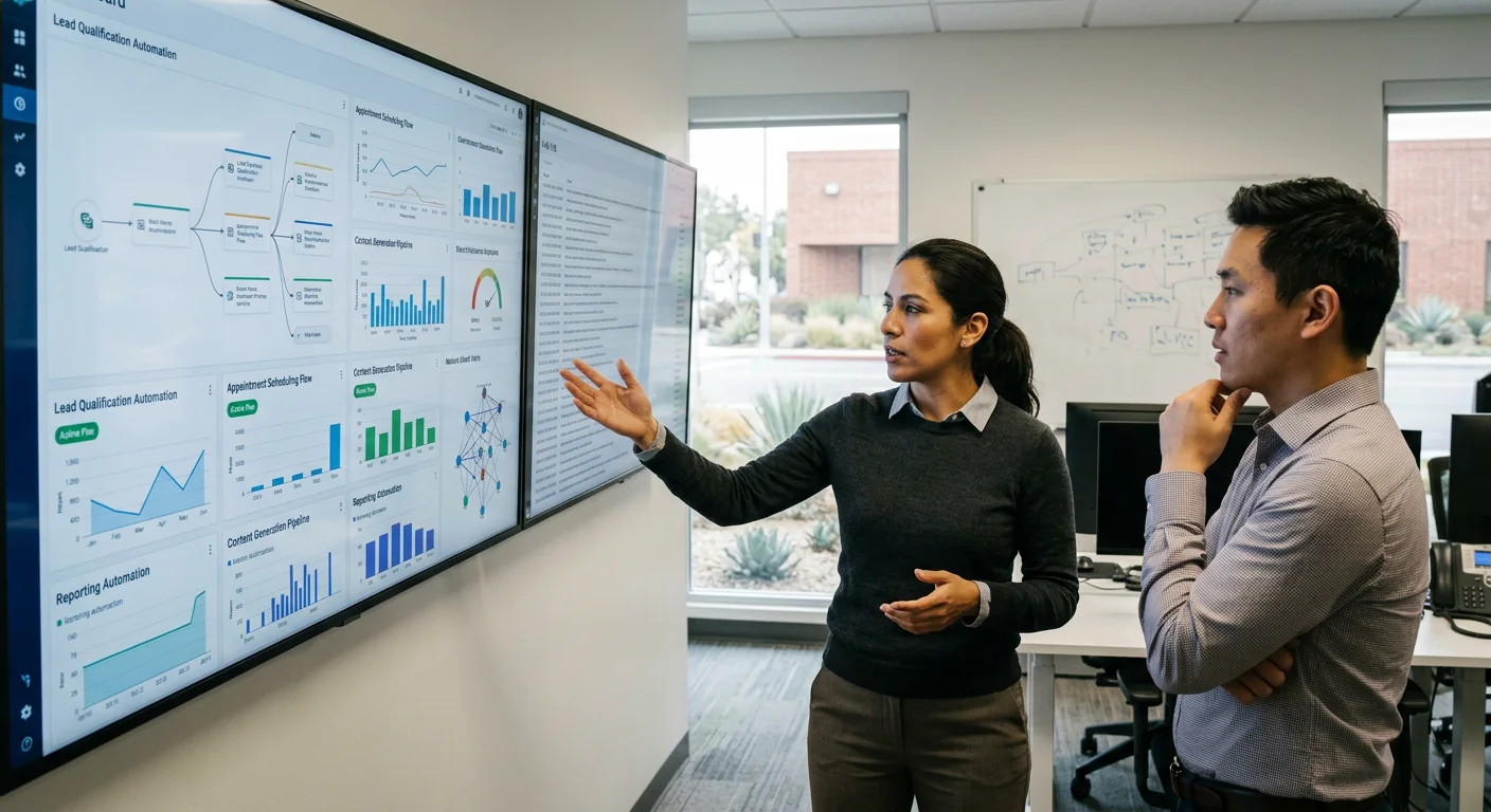 Dashboard showing integrated AI automation running across commercial workflows
