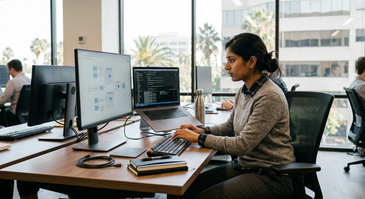 Engineer configuring API connections between business systems for a Los Angeles company