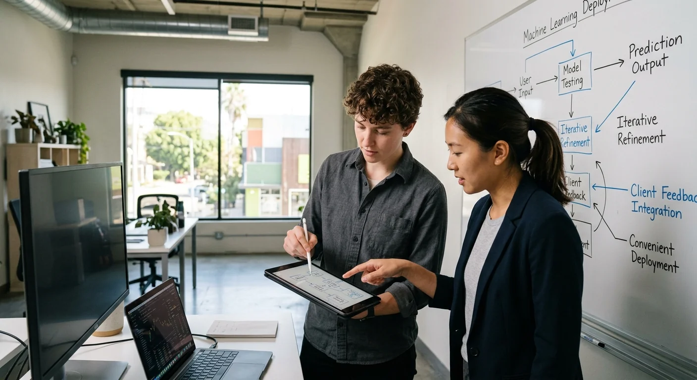 Consultant mapping automation workflow stages for a Los Angeles business operations team
